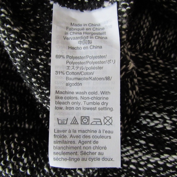 Madewell Button Shoulder Wide Sleeve Top Size Large Black Marled Crewneck - Picture 8 of 10